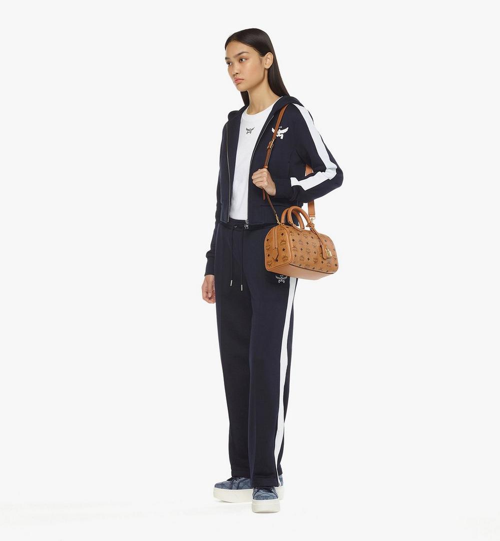MWBESEA02CO001-Ella Boston Bag in Visetos|COGNAC