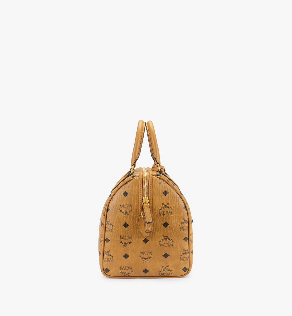 MWBFAEA01CO001-Ella Boston Bag in Visetos|COGNAC