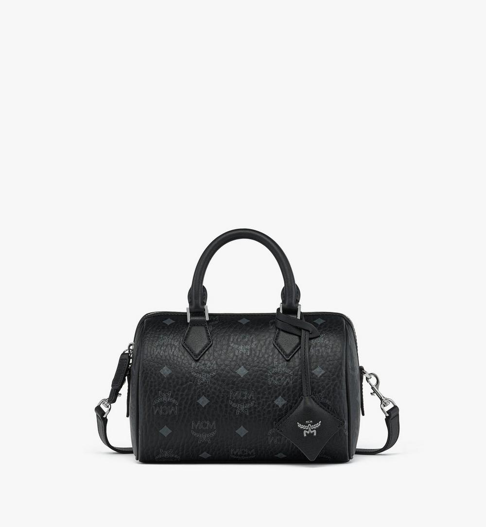 MWBFAEA03BK001-Ella Boston Bag in Visetos|BLACK