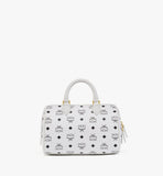 MWBESEA02WT001-Ella Boston Bag in Visetos|White