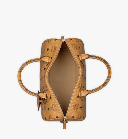 MWBFAEA01CO001-Ella Boston Bag in Visetos|COGNAC