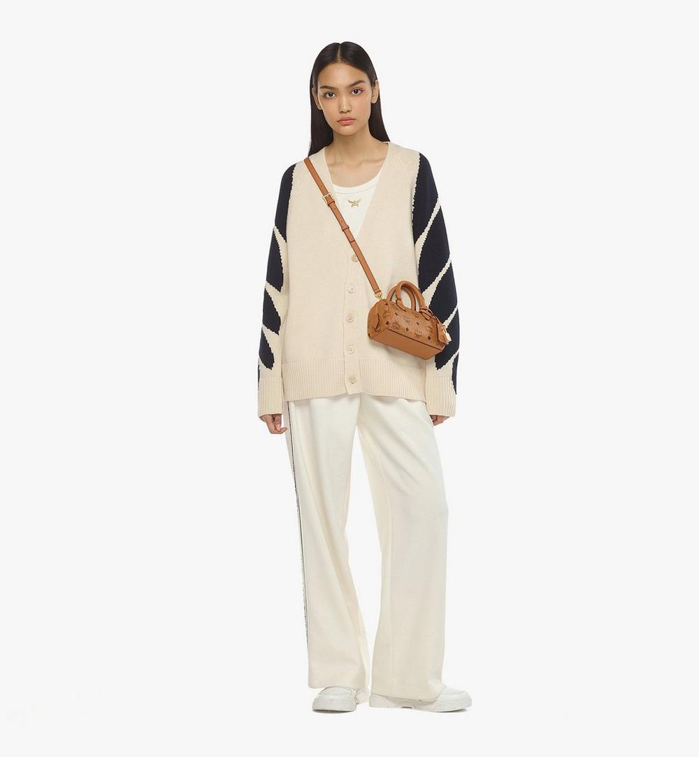 MWBESEA01CO001-Ella Boston Bag in Visetos|COGNAC