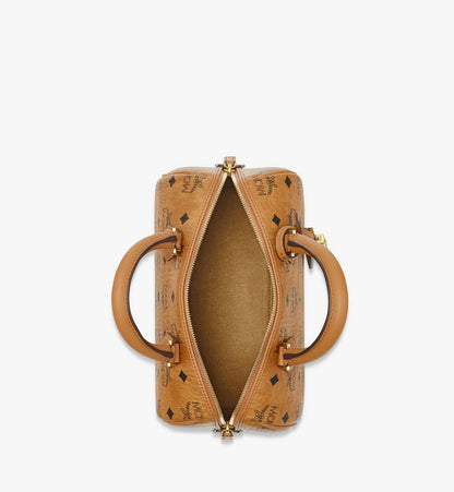 MWBESEA02CO001-Ella Boston Bag in Visetos|COGNAC