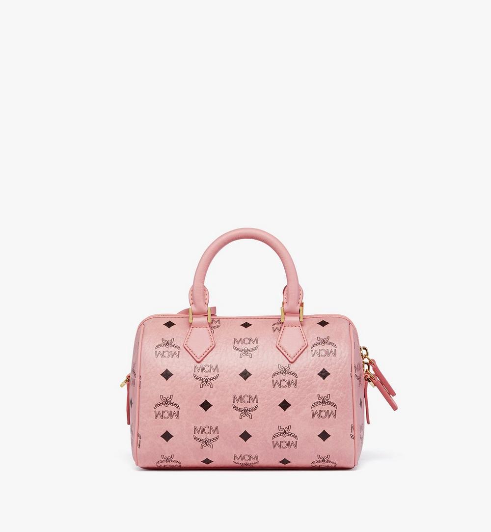 MWBFAEA03PZ001-Ella Boston Bag in Visetos|SOFT PINK