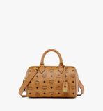 MWBESEA02CO001-Ella Boston Bag in Visetos|COGNAC