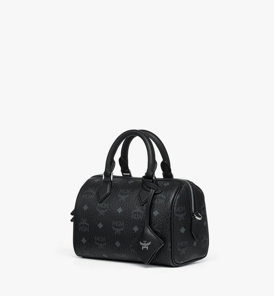 MWBFAEA03BK001-Ella Boston Bag in Visetos|BLACK