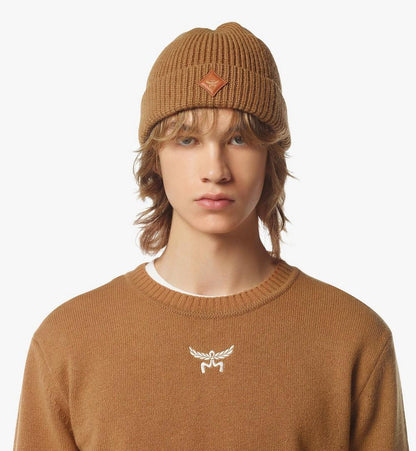 MEHFSBC01CO001-Essential Wool Beanie|COGNAC