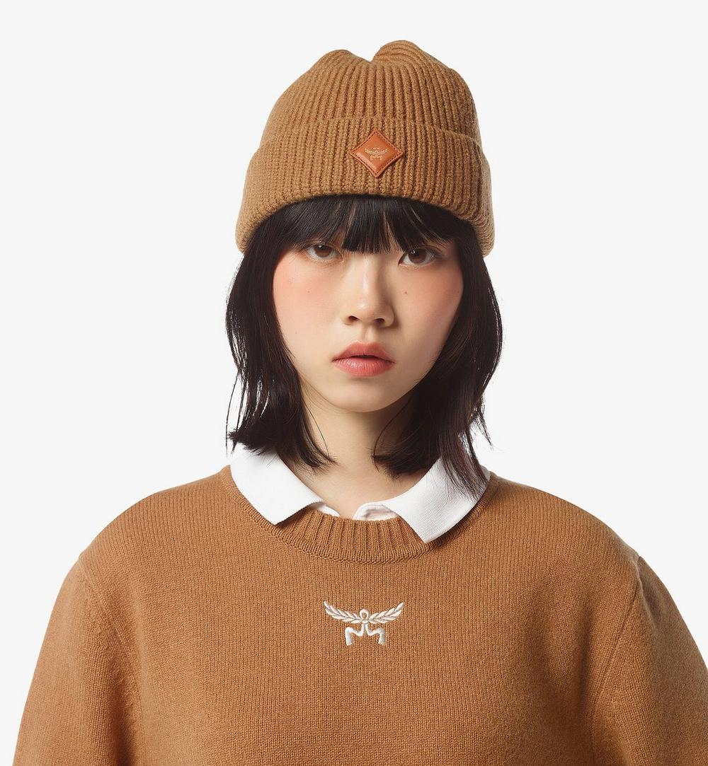 MEHFSBC01CO001-Essential Wool Beanie|COGNAC