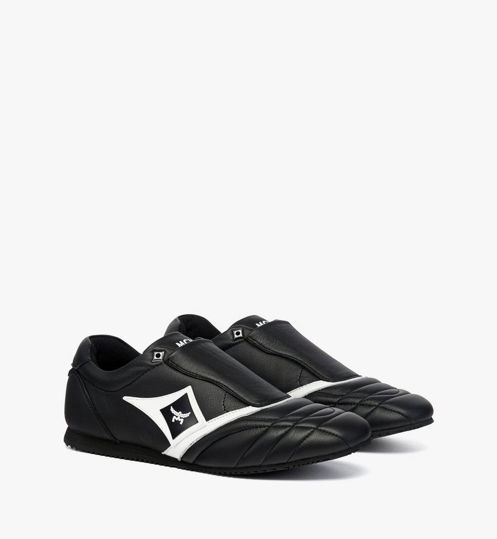 MESGSAP02BK036-Federlite Lo Slip-On Sneakers in Quilted Leather|