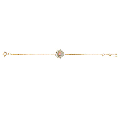 BRACELET DAISY-PINK & WHITE GOLD-PINK SAPP