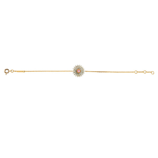 BRACELET DAISY-PINK & WHITE GOLD-PINK SAPP