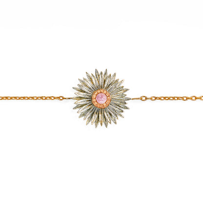 BRACELET DAISY-PINK & WHITE GOLD-PINK SAPP