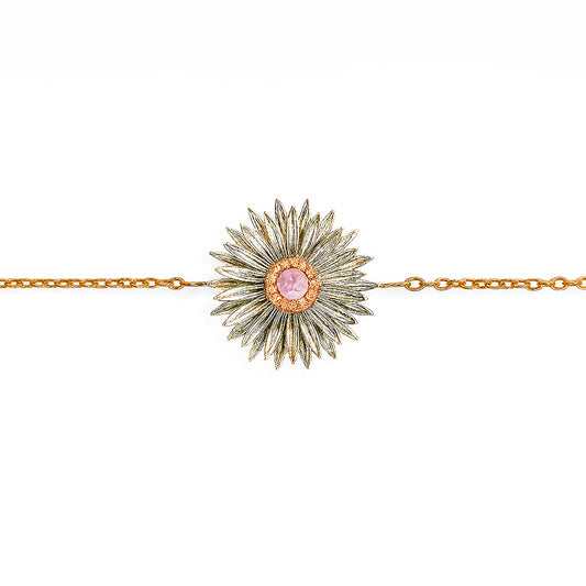 BRACELET DAISY-PINK & WHITE GOLD-PINK SAPP
