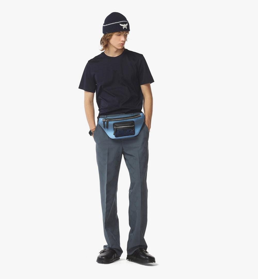 MMZFSFI041A001-Fursten Belt Bag in Gradation Mesh and Monogram Neoprene|SURF BLUE