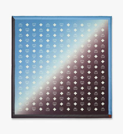 MEFGSMM02L8001-Gradation Monogram Scarf in Organic Silk|DELLA ROBBIA BLUE