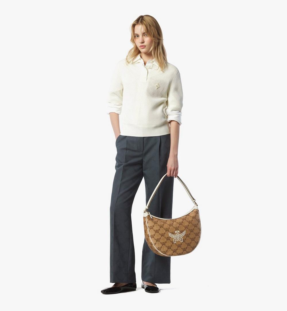 MWHFSAC03IN001-Himmel Ascending Moon Hobo in Lauretos Raffia Jacquard|NATURAL