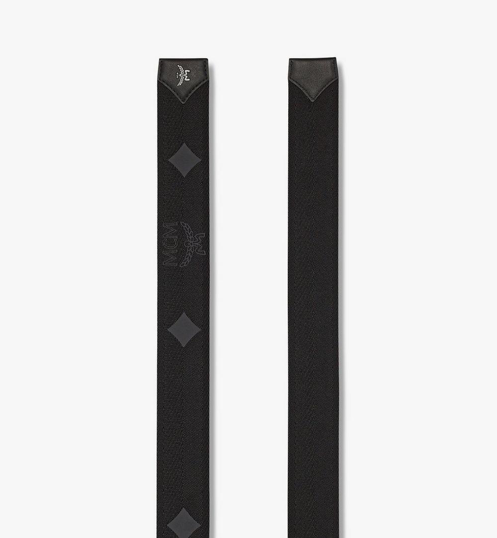 MXBFSAC02BK001-Himmel Brass Plate Belt in Monogram Webbing|BLACK
