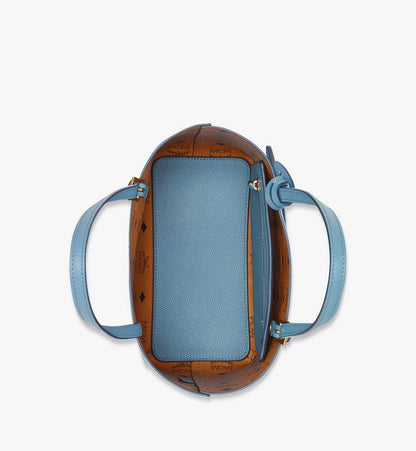 MWPESAC04E4001-Himmel Shopper in Embossed Logo Leather|BLUE HEAVEN