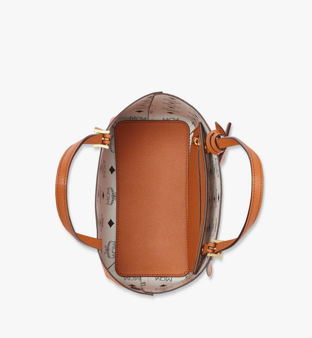 MWPESAC04CO001-Himmel Shopper in Embossed Logo Leather|COGNAC