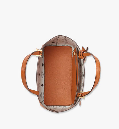 MWPESAC04CO001-Himmel Shopper in Embossed Logo Leather|COGNAC