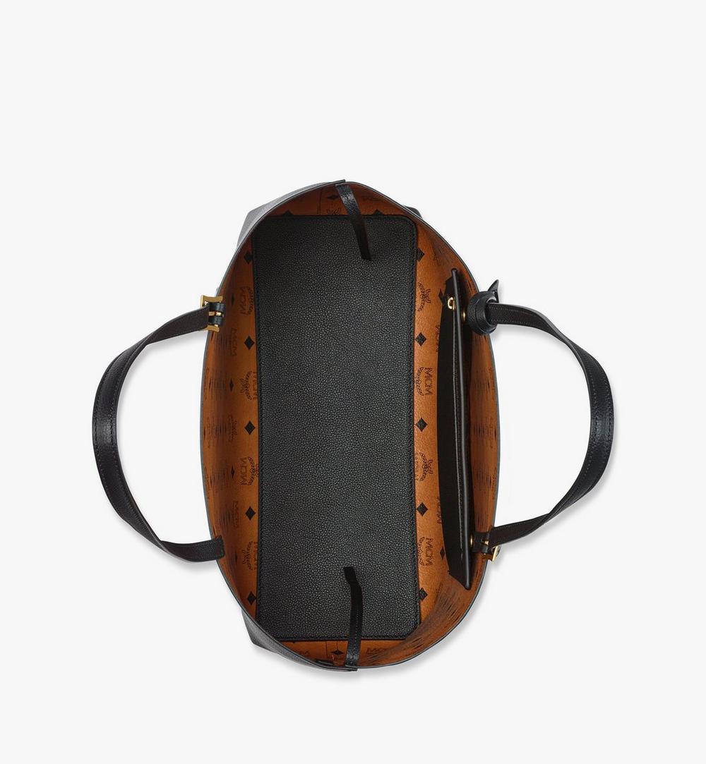 MWPESAC06BK001-Himmel Shopper in Embossed Logo Leather|BLACK