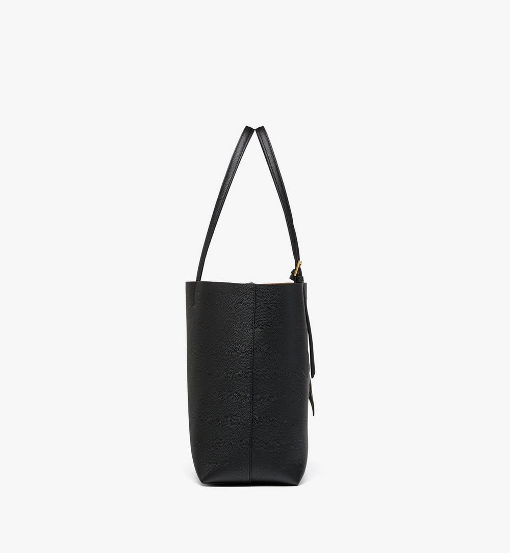 MWPESAC06BK001-Himmel Shopper in Embossed Logo Leather|BLACK
