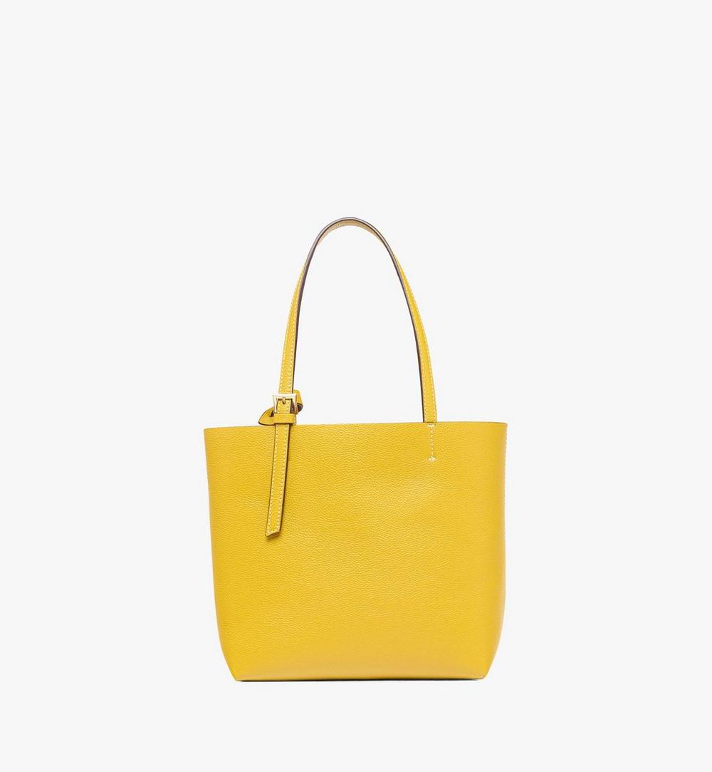 MWPESAC04Y9001-Himmel Shopper in Embossed Logo Leather|LEMON GOLD