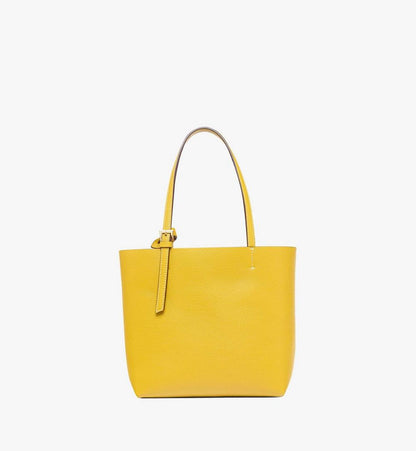 MWPESAC04Y9001-Himmel Shopper in Embossed Logo Leather|LEMON GOLD