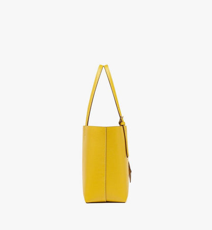 MWPESAC04Y9001-Himmel Shopper in Embossed Logo Leather|LEMON GOLD
