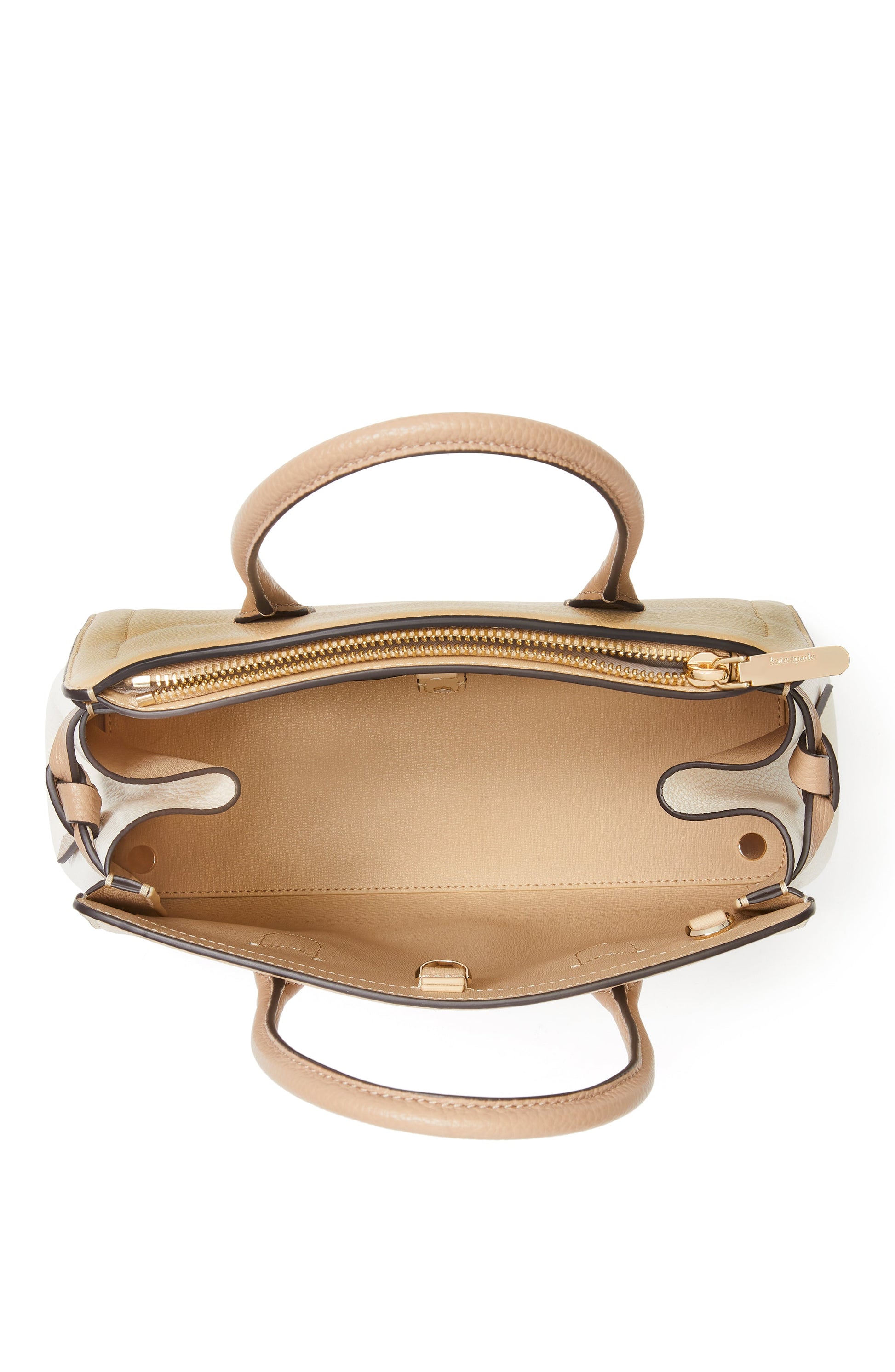 K4382-Warm Stone Multi-knott colorblocked medium satchel