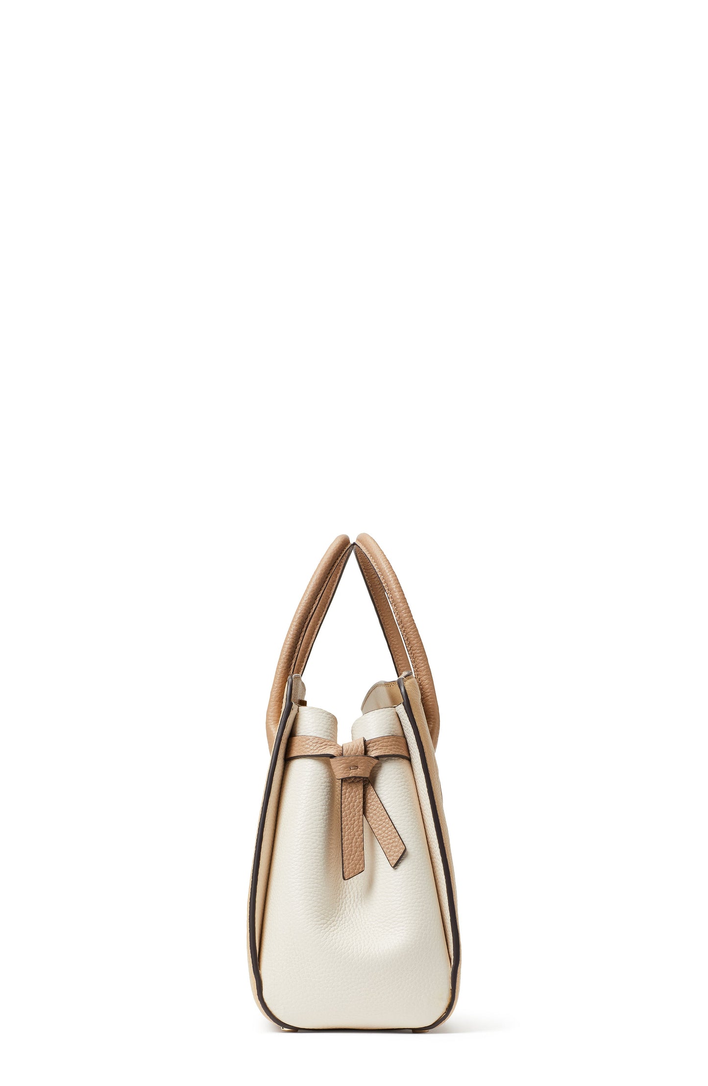 K4382-Warm Stone Multi-knott colorblocked medium satchel