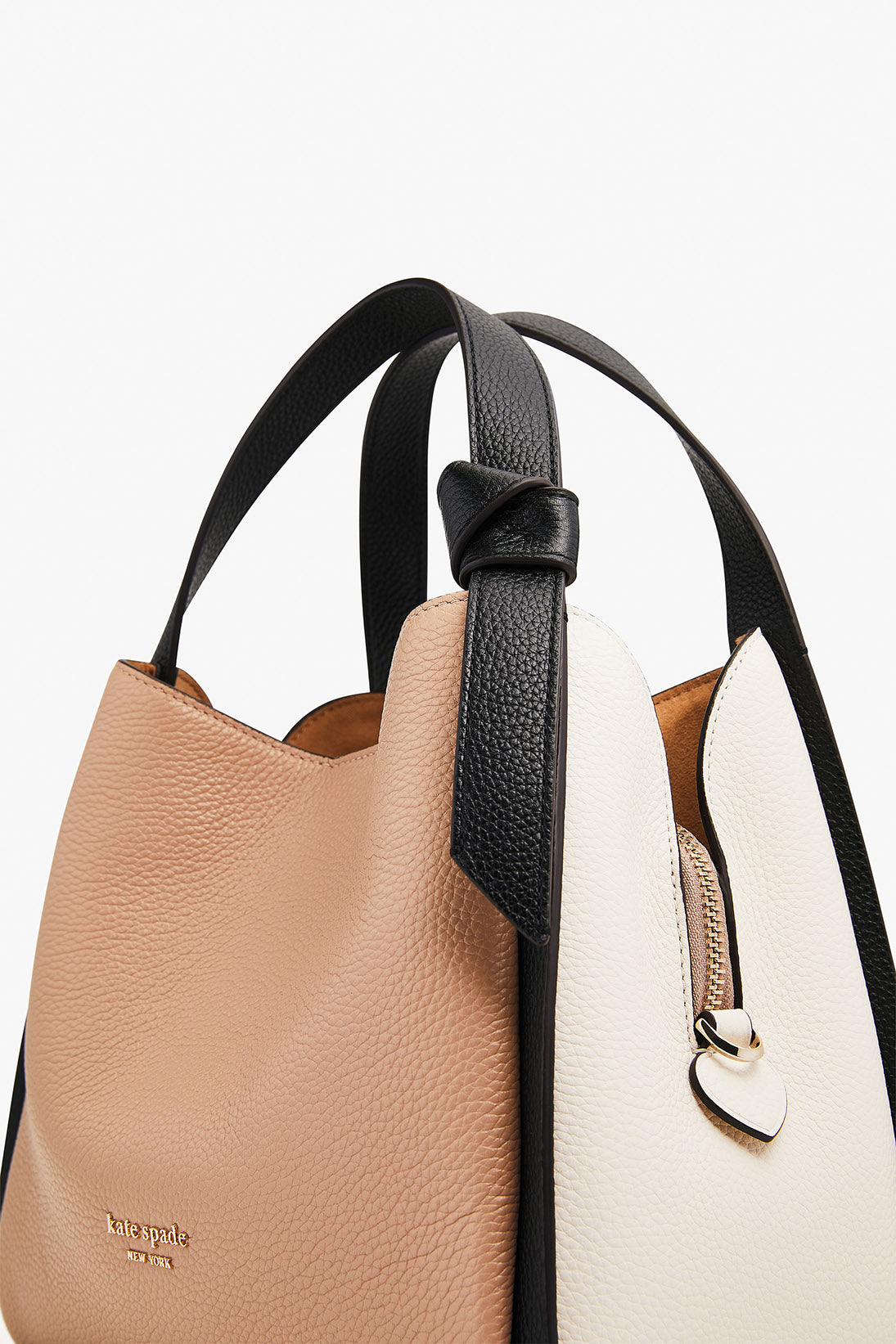 K4382-Kraft Paper Multi-knott colorblocked medium satchel