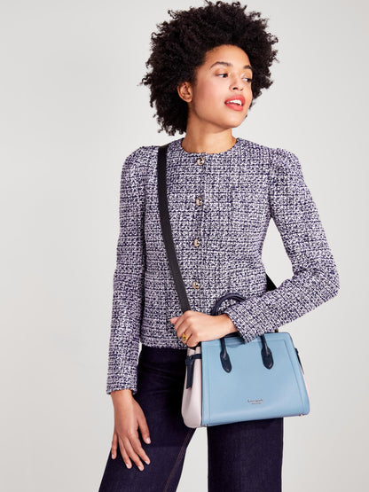 K4382-Morning Sky Multi-knott colorblocked medium satchel