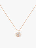 K5405-something sparkly spade flower pendant-Clear/Rose Gold