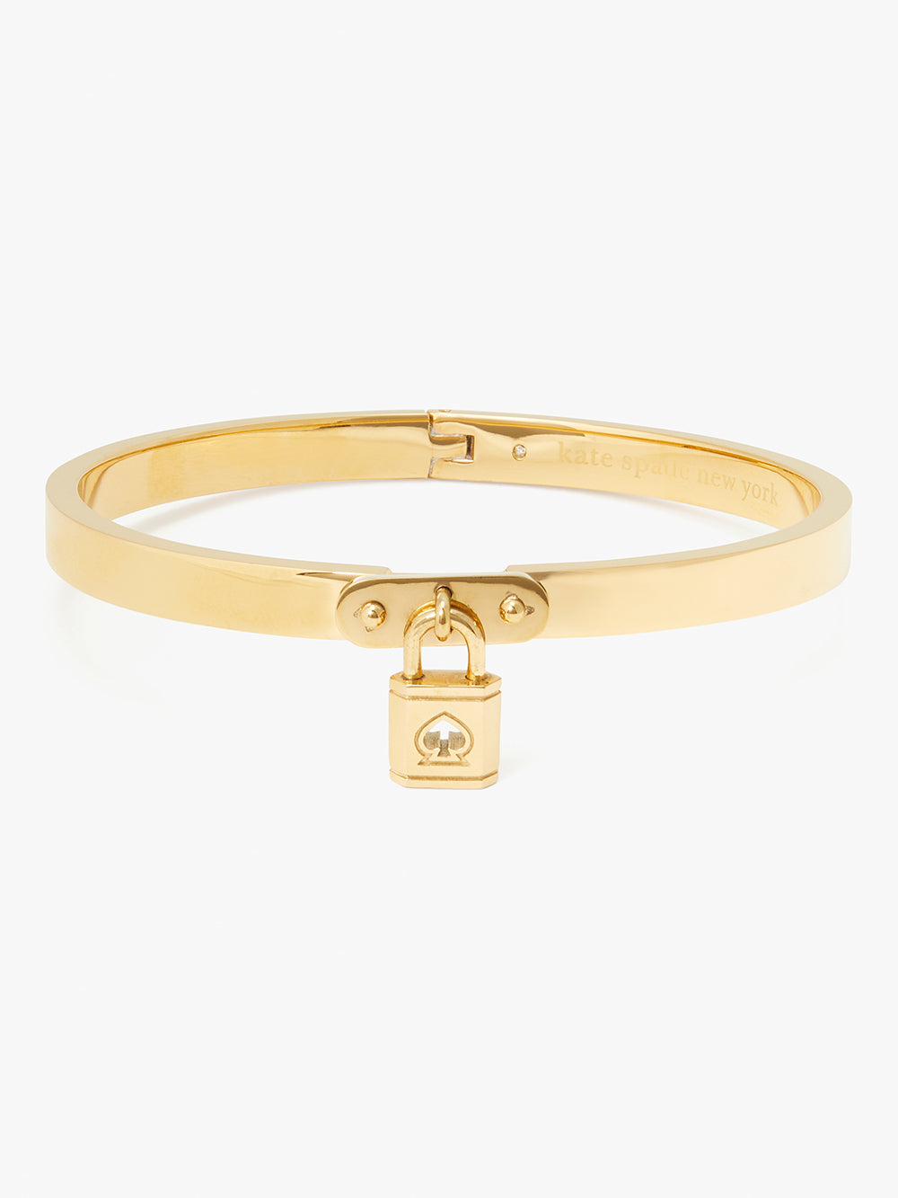 K6232-Lock And Spade Charm Bangle-Gold