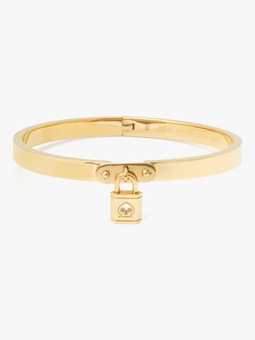 K6232-Lock And Spade Charm Bangle-Gold