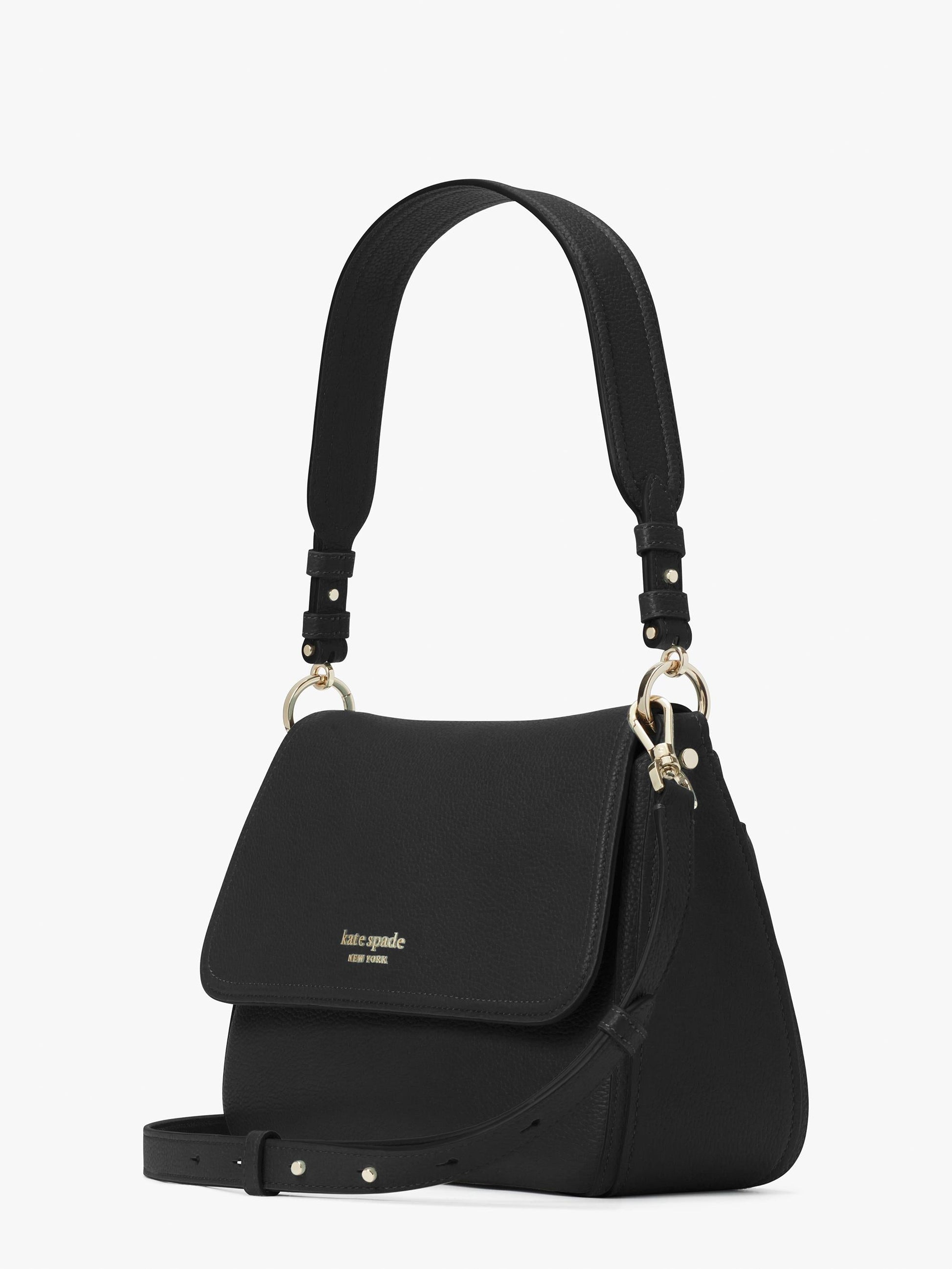 K6577-hudson medium convertible shoulder bag-Black