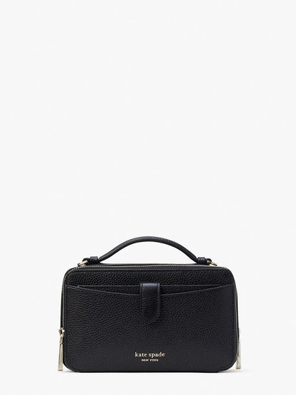 K6725-hudson double zip crossbody-Black