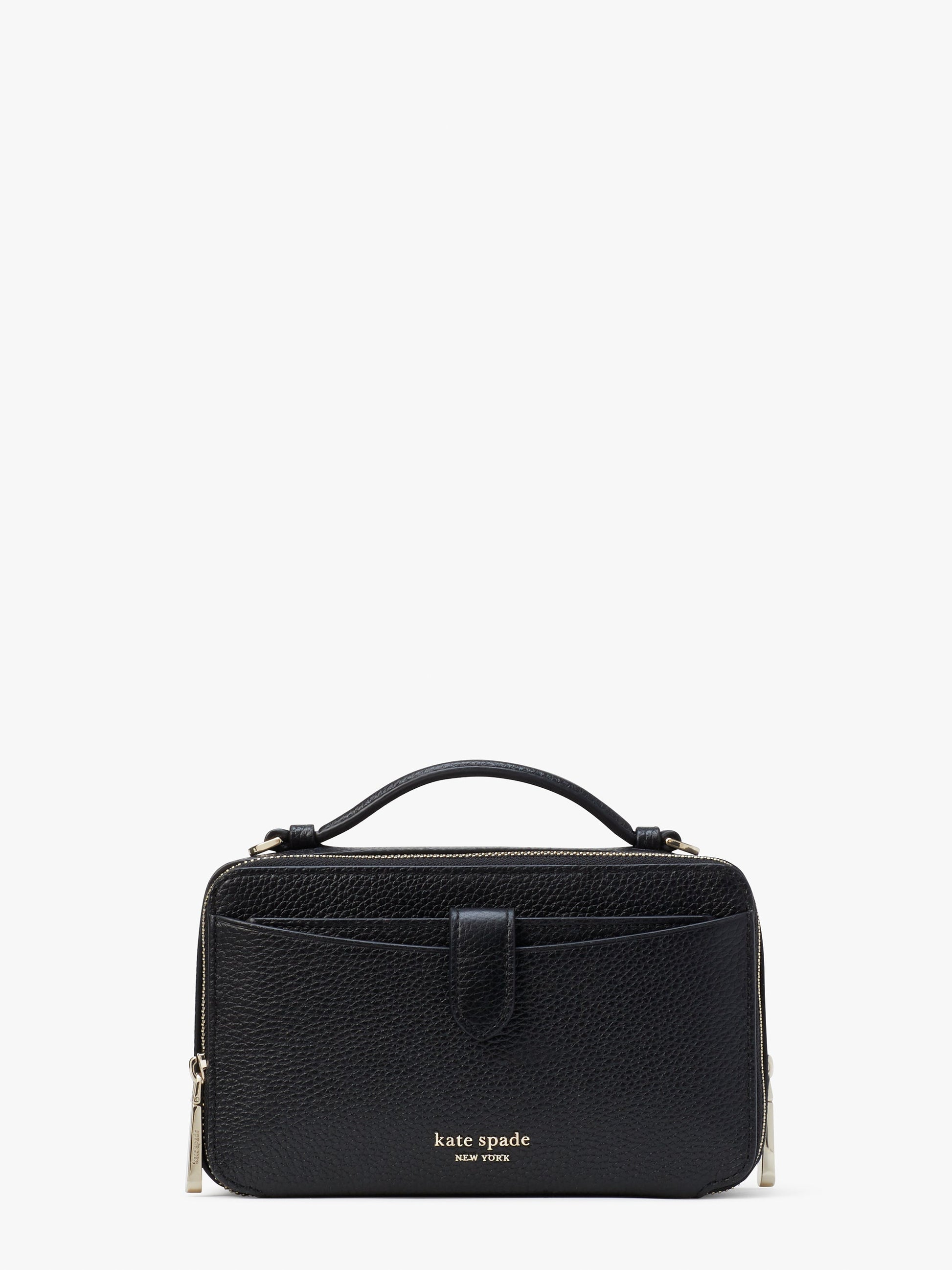 K6725-hudson double zip crossbody-Black