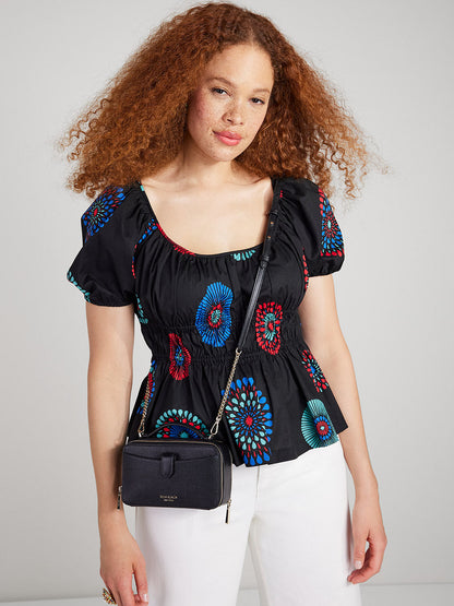 K6725-hudson double zip crossbody-Black