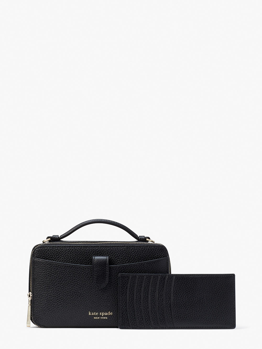 K6725-hudson double zip crossbody-Black
