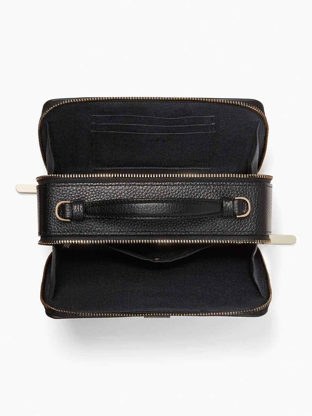 K6725-hudson double zip crossbody-Black