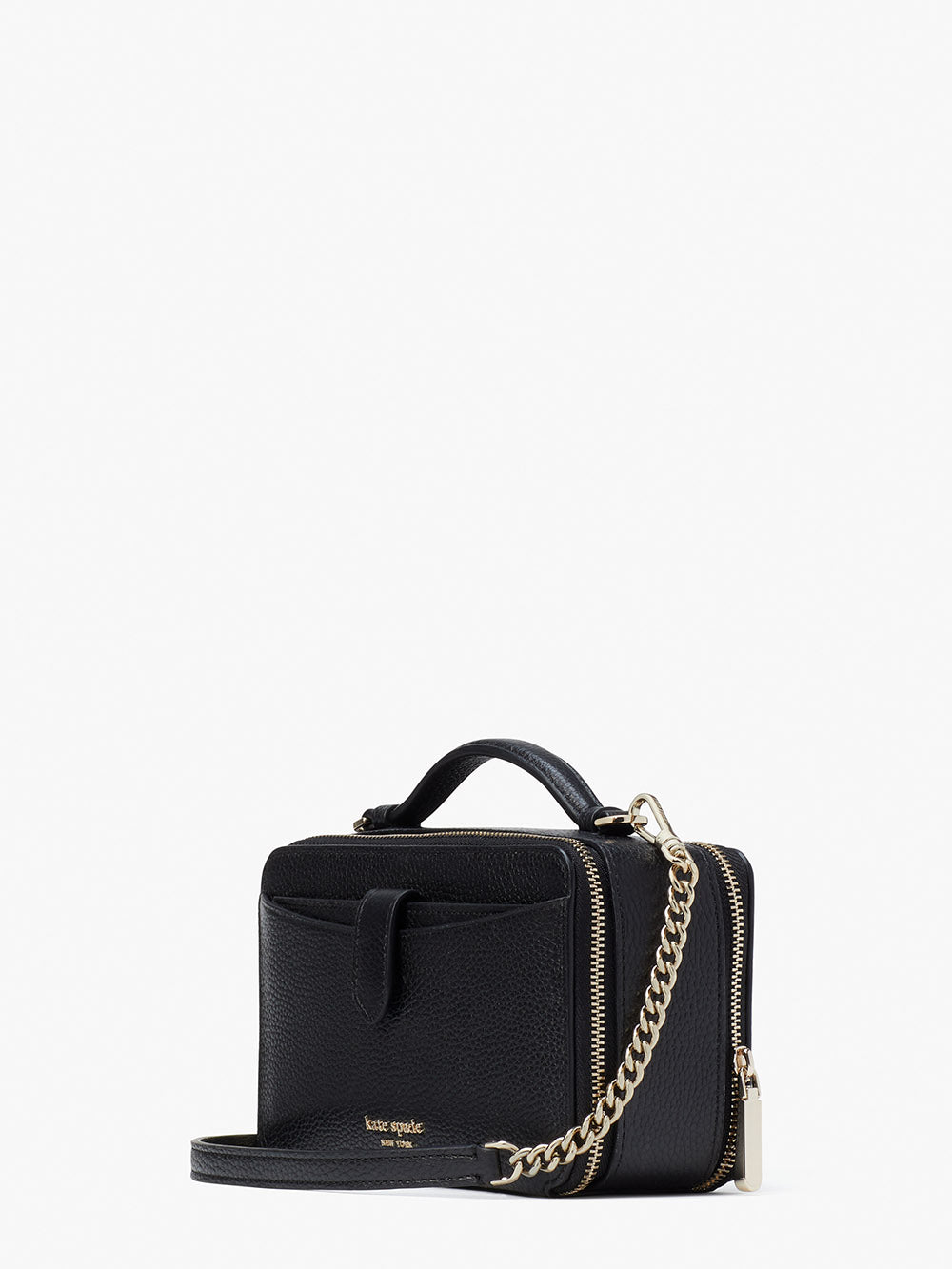 K6725-hudson double zip crossbody-Black