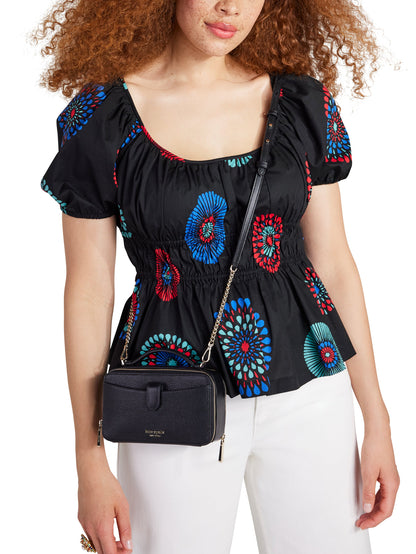 K6725-hudson double zip crossbody-Black