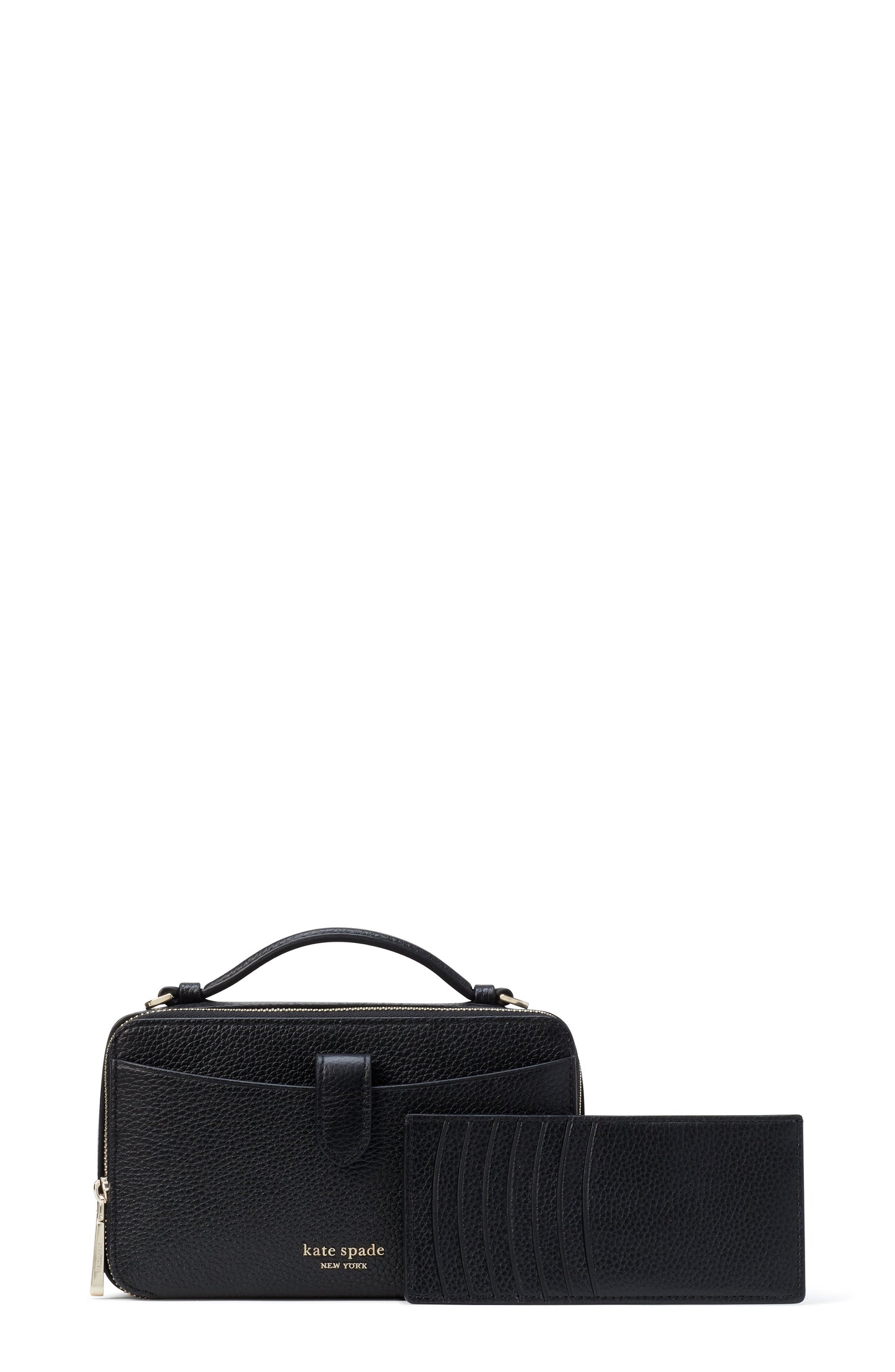 K6725-hudson double zip crossbody-Black