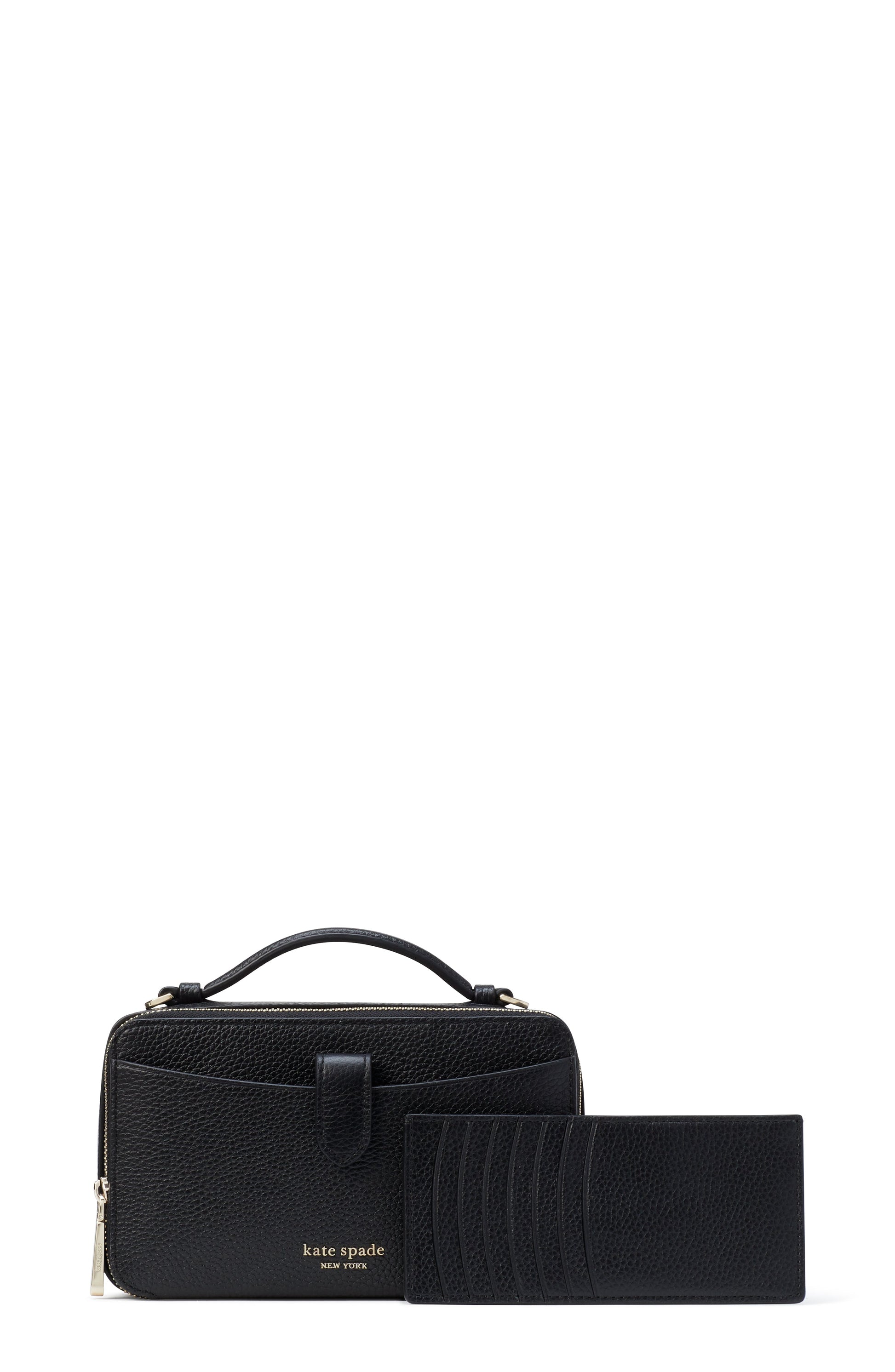 K6725-hudson double zip crossbody-Black