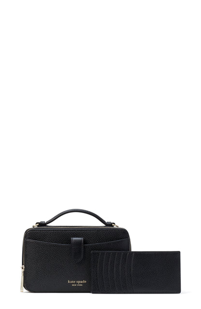 K6725-hudson double zip crossbody-Black