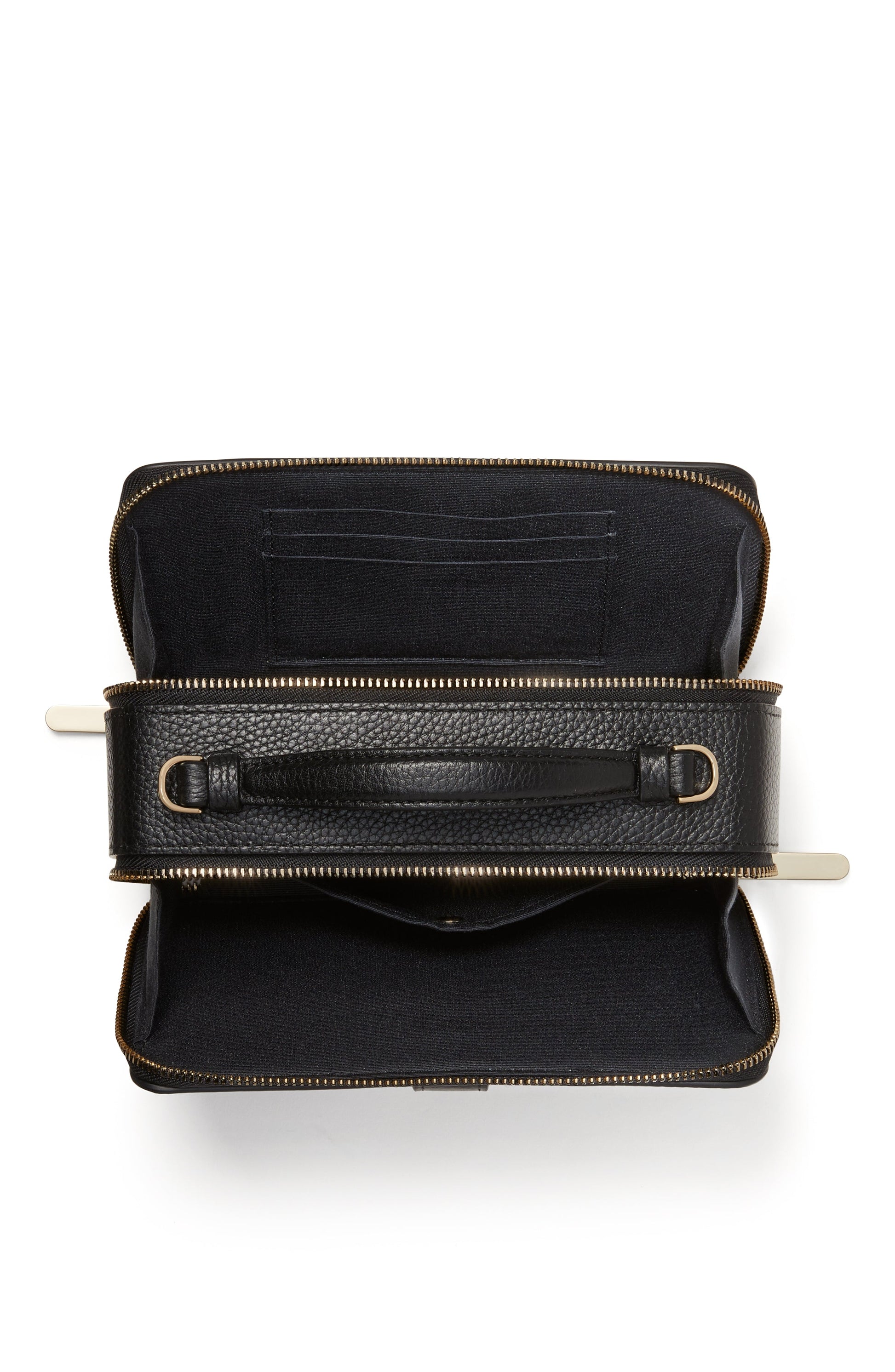 K6725-hudson double zip crossbody-Black