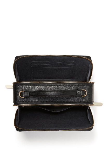 K6725-hudson double zip crossbody-Black
