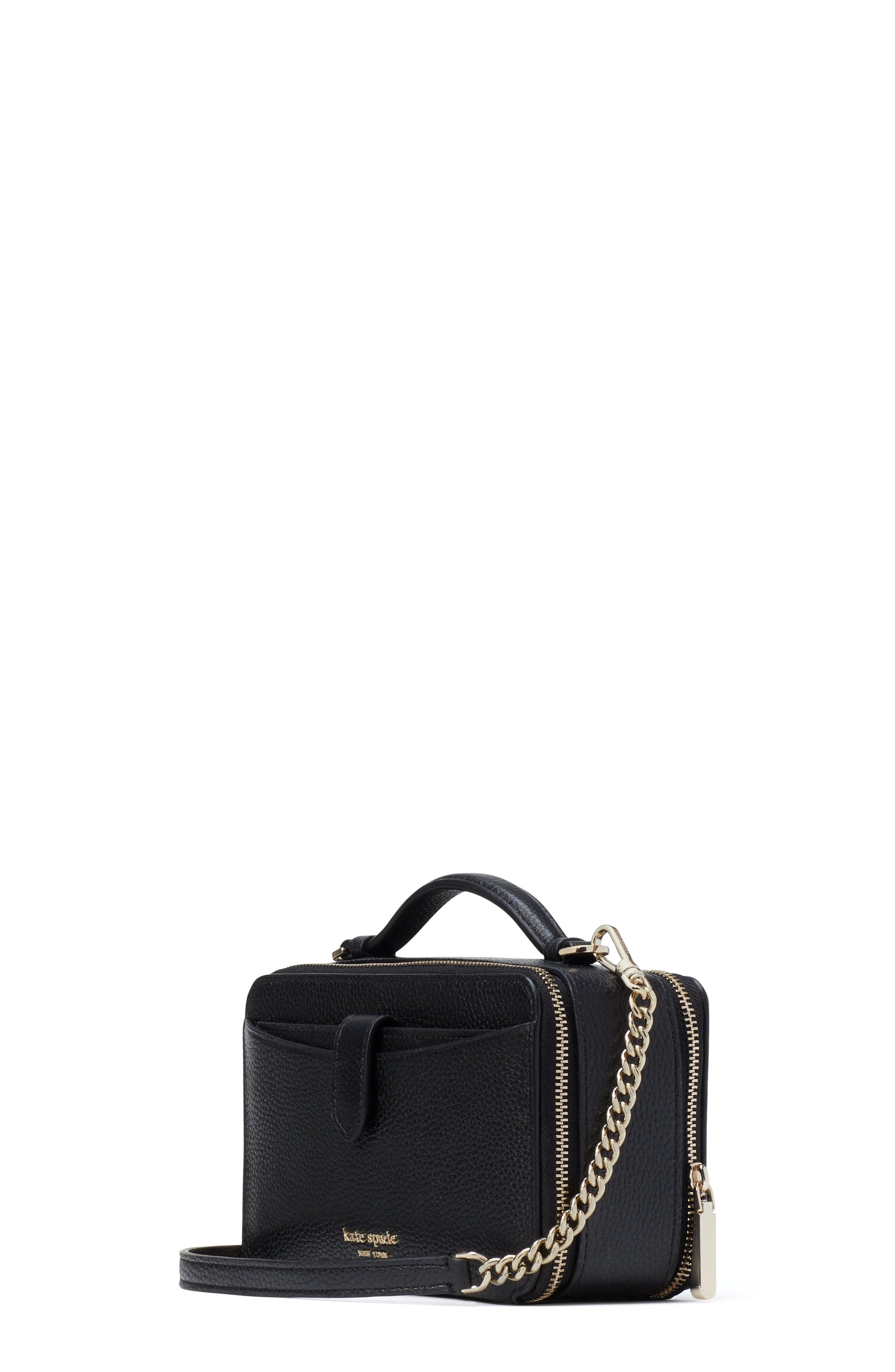 K6725-hudson double zip crossbody-Black